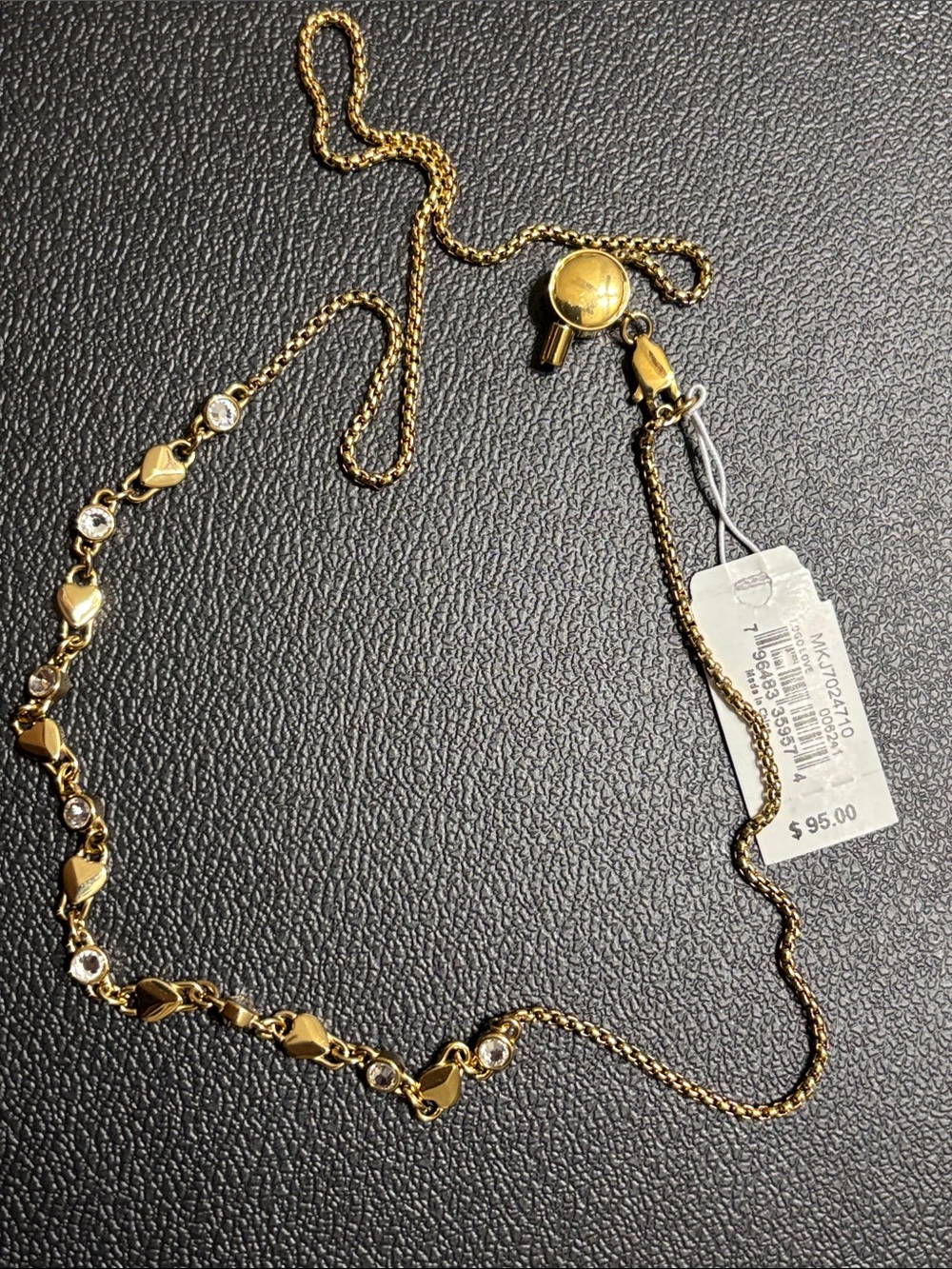 Michael Kors Elegant Gold-Tone Crystal Accent Women's Necklace. Adjustable - Picture 2 of 4